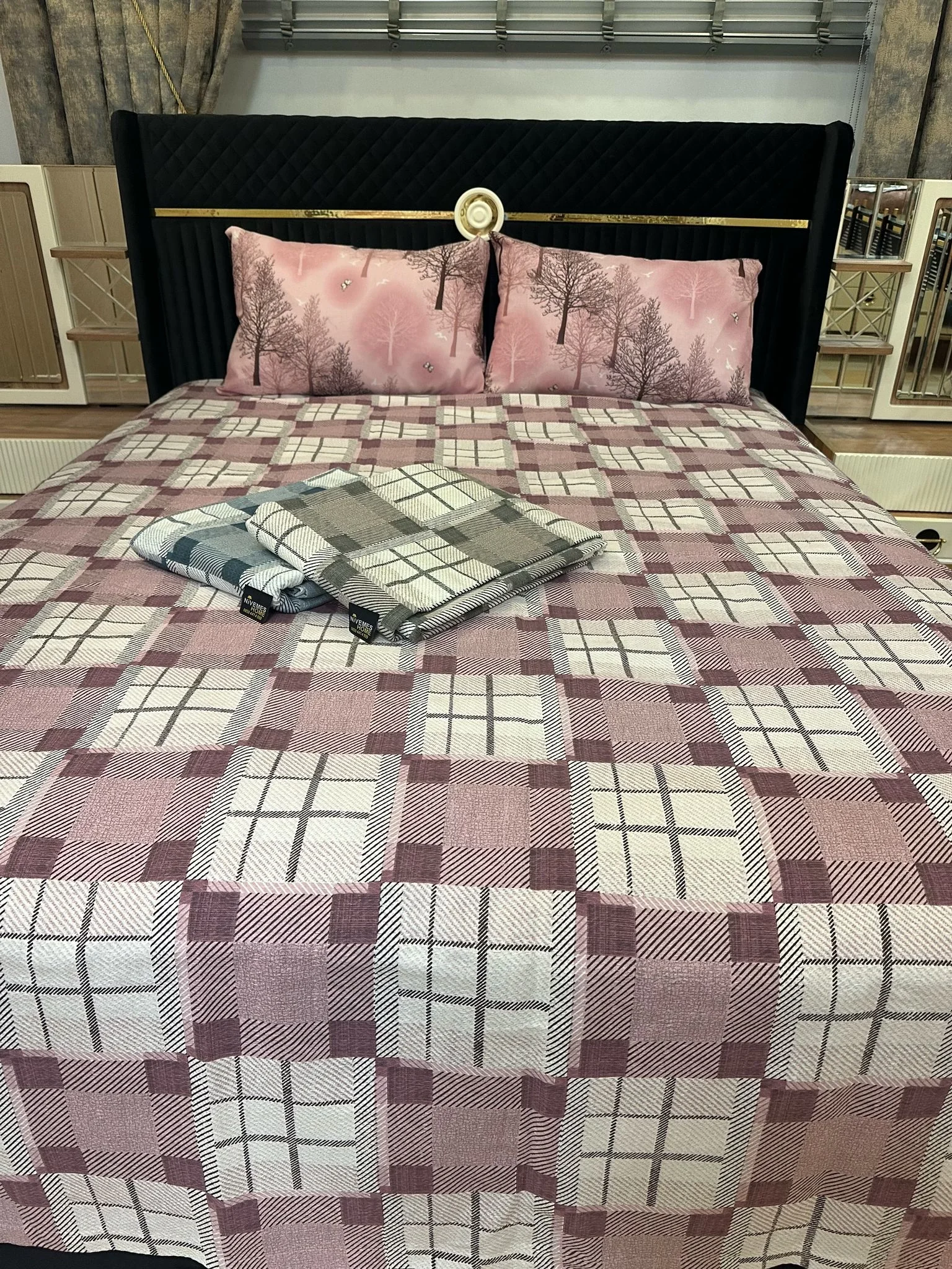 NİVEMESHOME PURPLE PATTERNED 200X230 SINGLE QUILT COVER DOUBLE BED Size