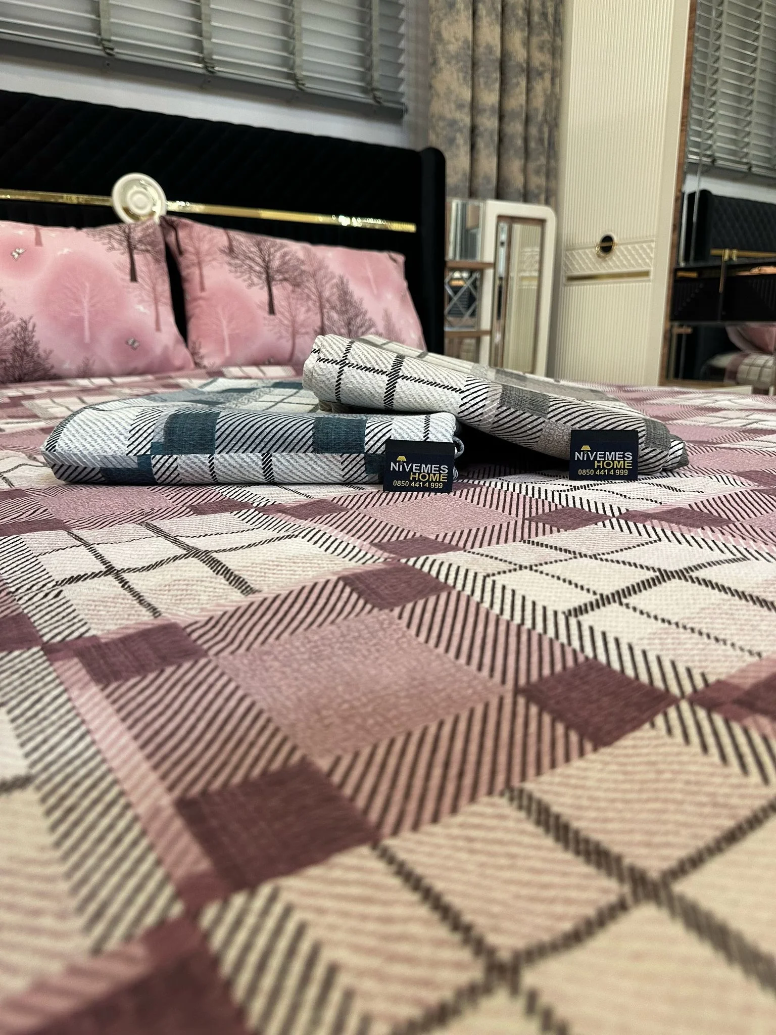 NİVEMESHOME PURPLE PATTERNED 200X230 SINGLE QUILT COVER DOUBLE BED Size