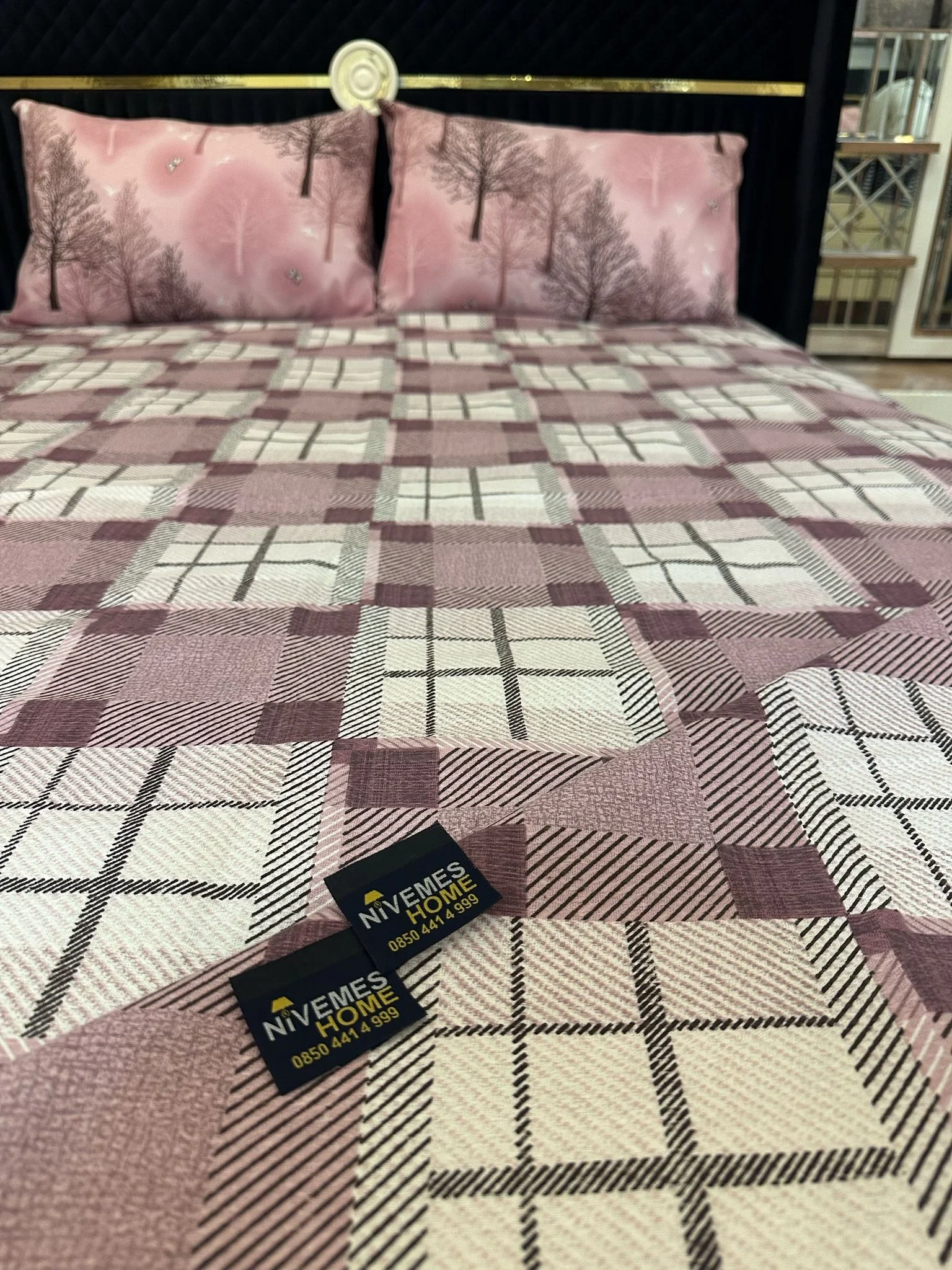 NİVEMESHOME PURPLE PATTERNED 200X230 SINGLE QUILT COVER DOUBLE BED Size
