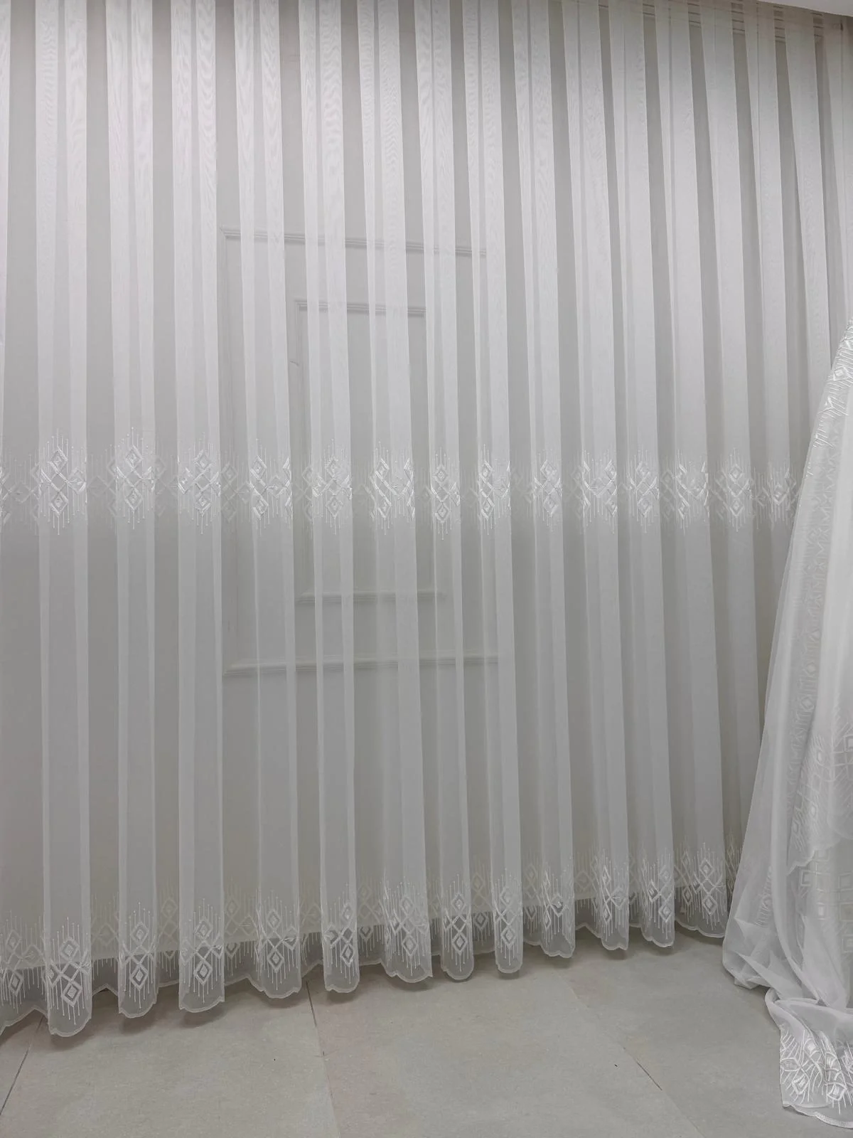 NİVEMESHOME LUNA ГЕОМЕТРИЧЕСКИЙ УЗОР 1/3 ПЛОТНО СБОРНЫЙ ШТОРЫ TULLE APM