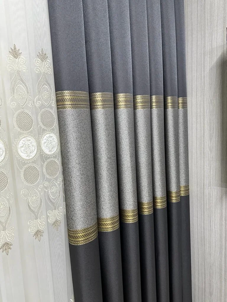 NİVEMESHOME MANAVGAT АНТРАСИТ-GOLD FT632113 V-2501 1/3 ПЛОТНО СУПЕДИЦЕТНАЯ ШТОРА АПМ