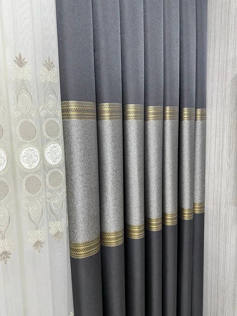 NİVEMESHOME MANAVGAT АНТРАСИТ-GOLD FT632113 V-2501 1/3 ПЛОТНО СУПЕДИЦЕТНАЯ ШТОРА АПМ