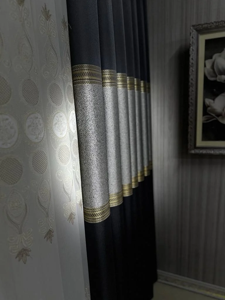 NİVEMESHOME MANAVGAT АНТРАСИТ-GOLD FT632113 V-2501 1/3 ПЛОТНО СУПЕДИЦЕТНАЯ ШТОРА АПМ