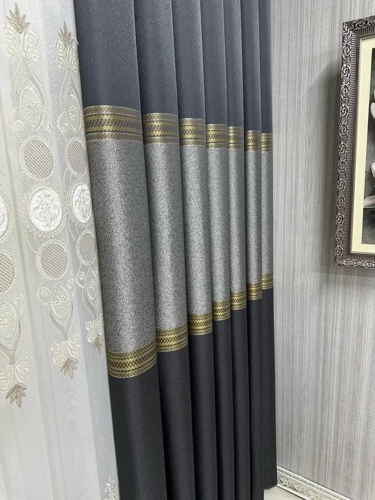 NİVEMESHOME MANAVGAT АНТРАСИТ-GOLD FT632113 V-2501 1/3 ПЛОТНО СУПЕДИЦЕТНАЯ ШТОРА АПМ