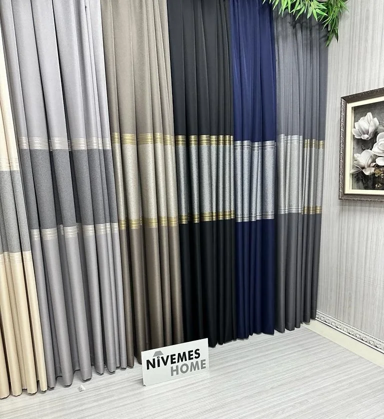NİVEMESHOME MANAVGAT АНТРАСИТ-GOLD FT632113 V-2501 1/3 ПЛОТНО СУПЕДИЦЕТНАЯ ШТОРА АПМ