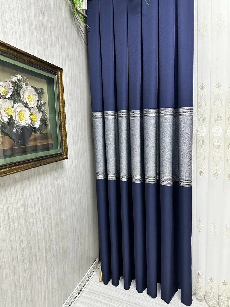NİVEMESHOME MANAVGAT LACİVERT FT632113 V-507 1/3 SIK PİLELİ FON PERDE APM