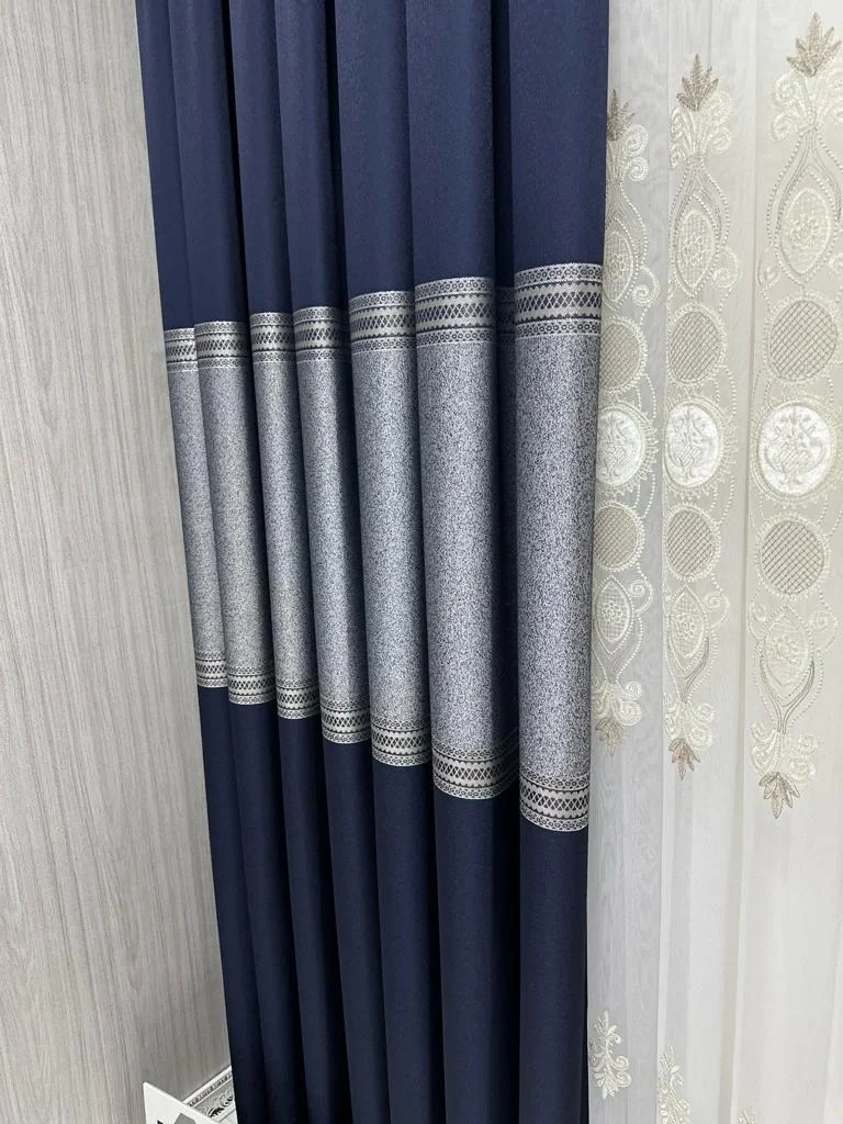 NİVEMESHOME MANAVGAT LACİVERT FT632113 V-507 1/3 SIK PİLELİ FON PERDE APM