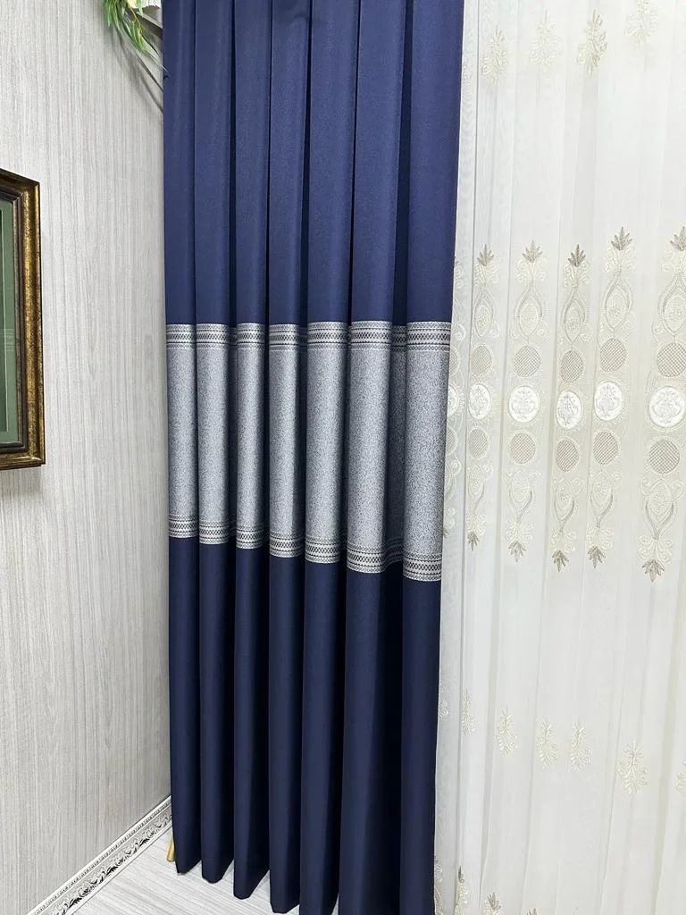 NİVEMESHOME MANAVGAT LACİVERT FT632113 V-507 1/3 SIK PİLELİ FON PERDE APM