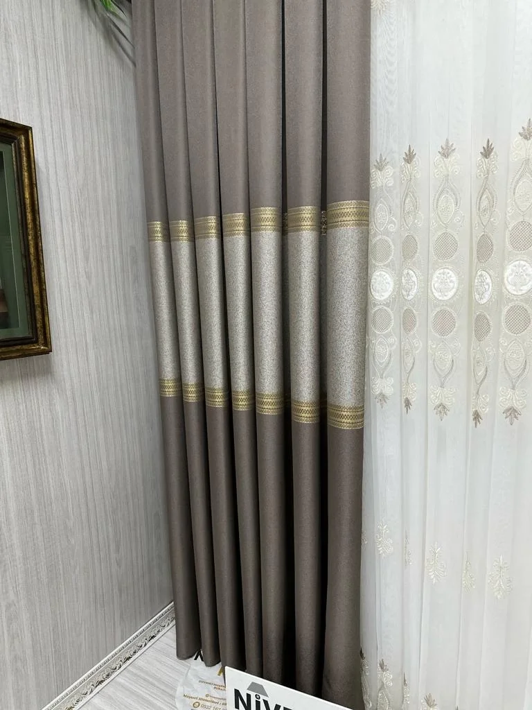NİVEMESHOME MANAVGAT TOPRAK FT632113 V-5301 1/3 SIK PİLELİ FON PERDE APM