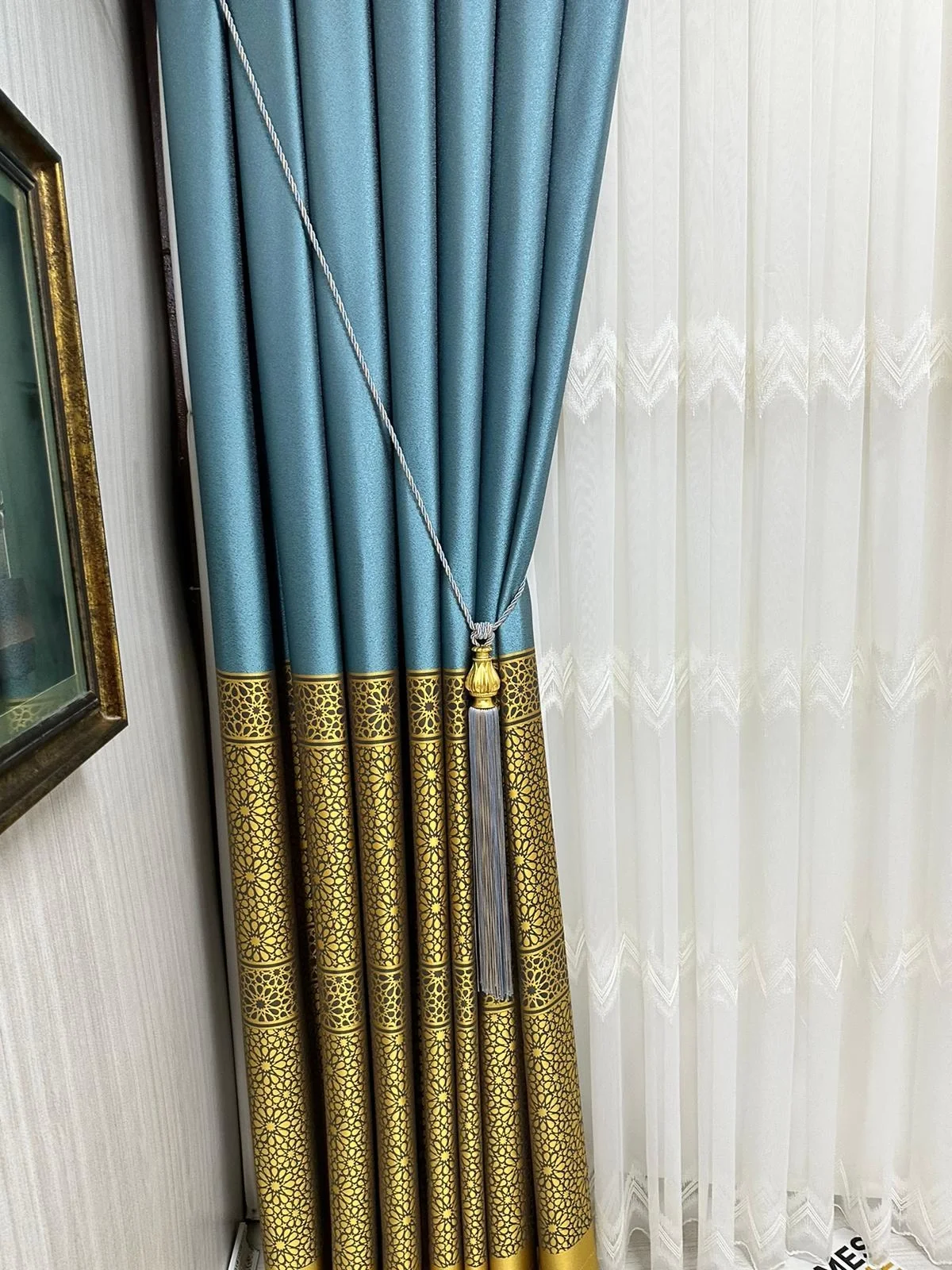 NİVEMESHOME TECHO DE RECOGIDA DE PÉRGOLA AZUL Y BEIGE CON BRAZO CON VOLANTE