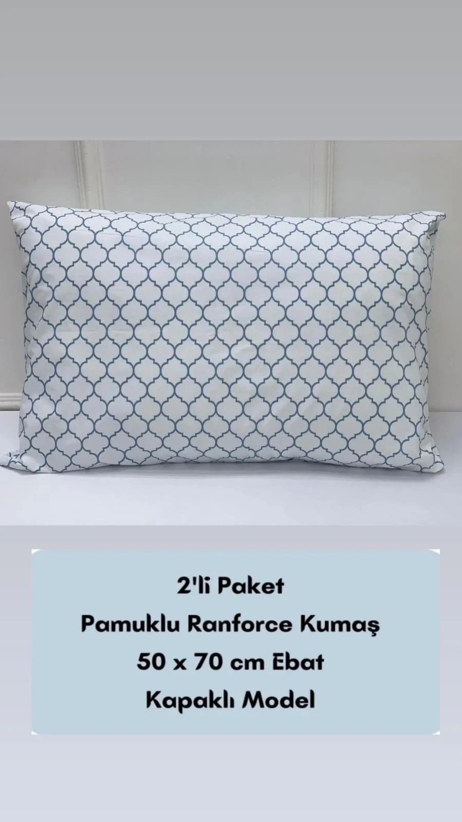 NİVEMESHOME BLUE GEOMETRIC PATTERN 2 PIECE PILLOW COVER CASE 50X70