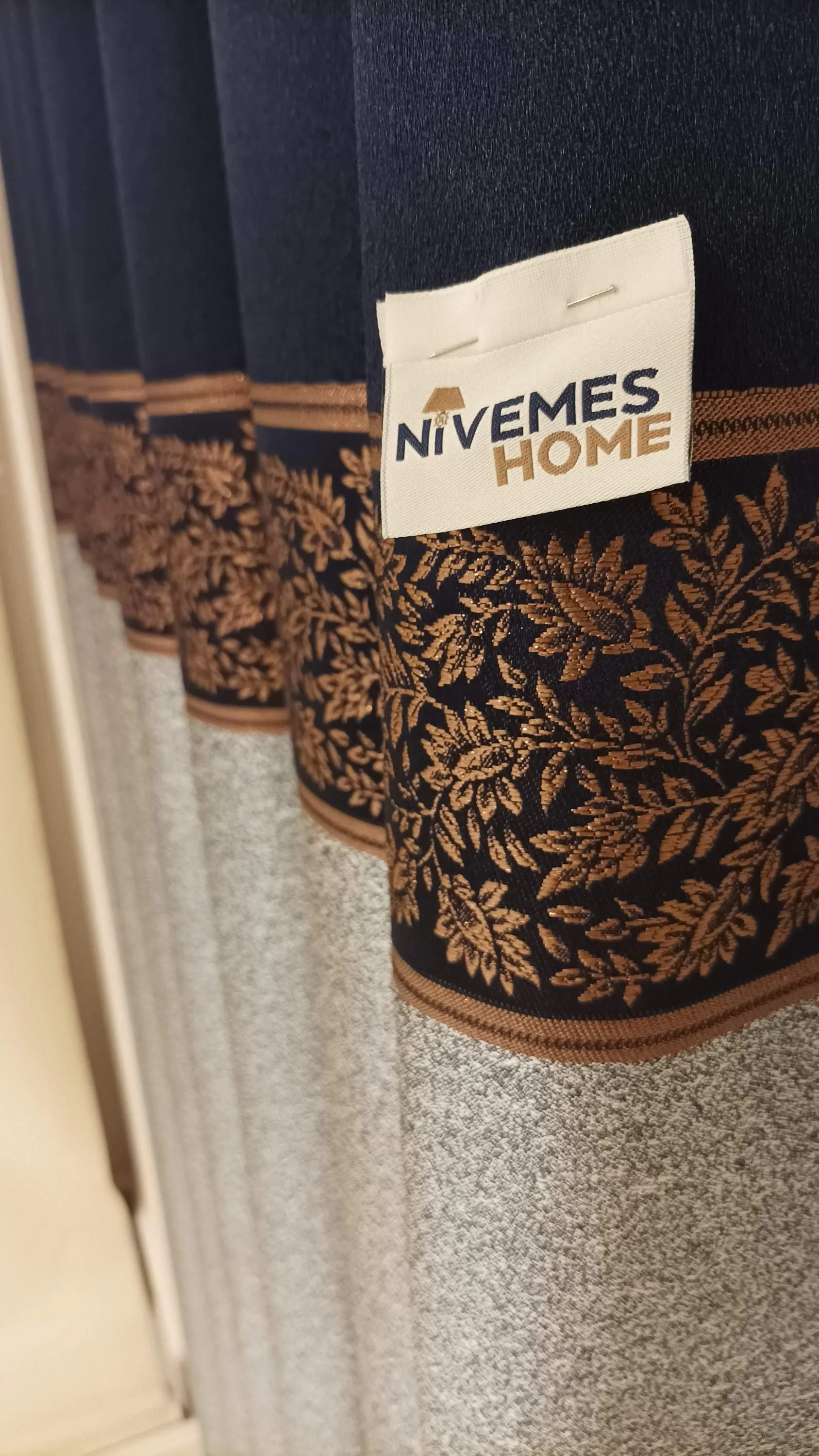 NİVEMESHOME META GRİ/BRONCE 1/3 RESISTENTE CORTINA DE FONDO DE PELO APRETADO
