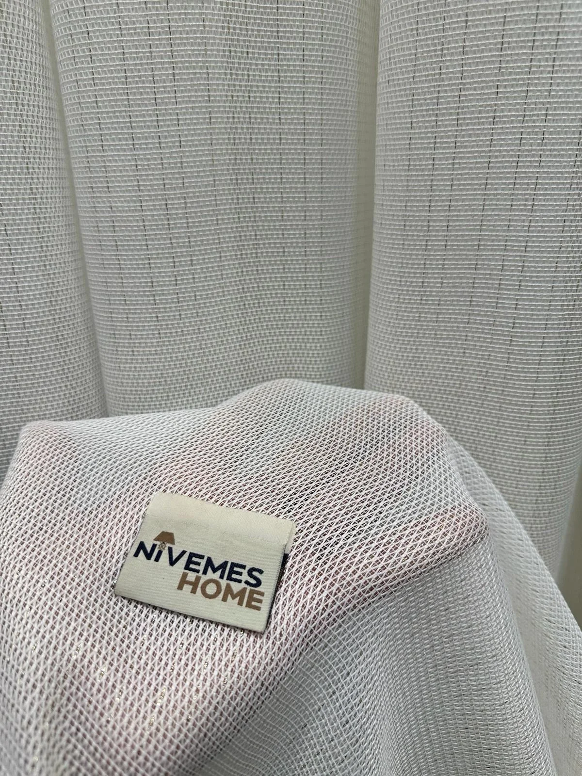NİVEMESHOME MEVA ЗОЛОТИСТЫЙ ПОЛОСАТЫЙ 1/2,5 ПЛОТНЫЙ СОБРАННЫЙ ТЮЛЬ ЗАНАВЕС APM