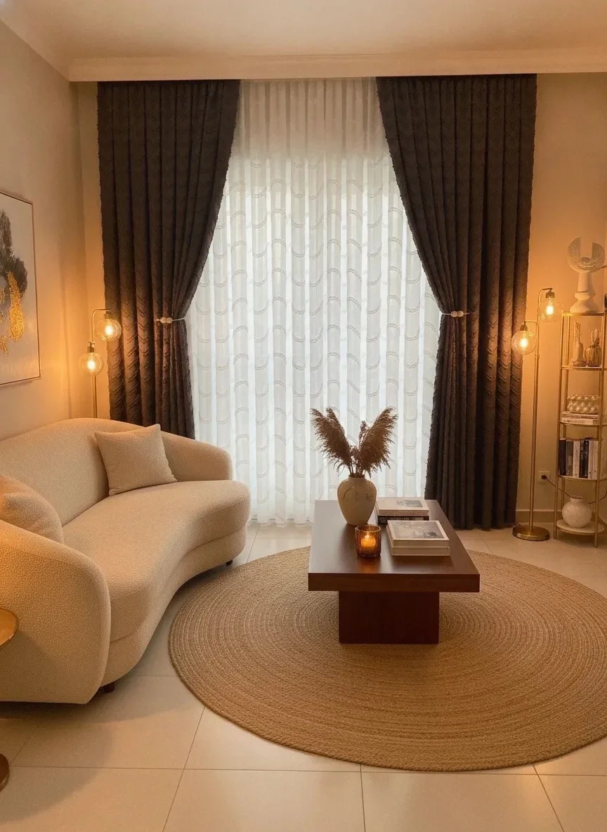 NİVEMESHOME EFSUN 1-0060 TAM DESEN EKRU 1/3 PİLELİ TÜL PERDE