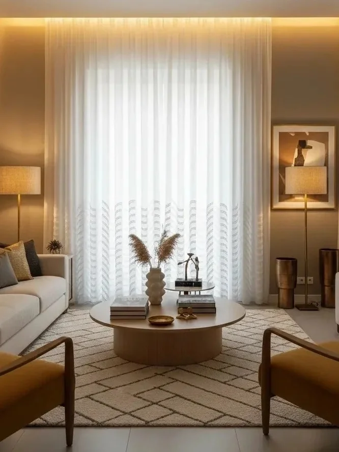 NİVEMESHOME MILA HALF PATTERNED 1/3 RUFFLED TULLE CURTAIN APM