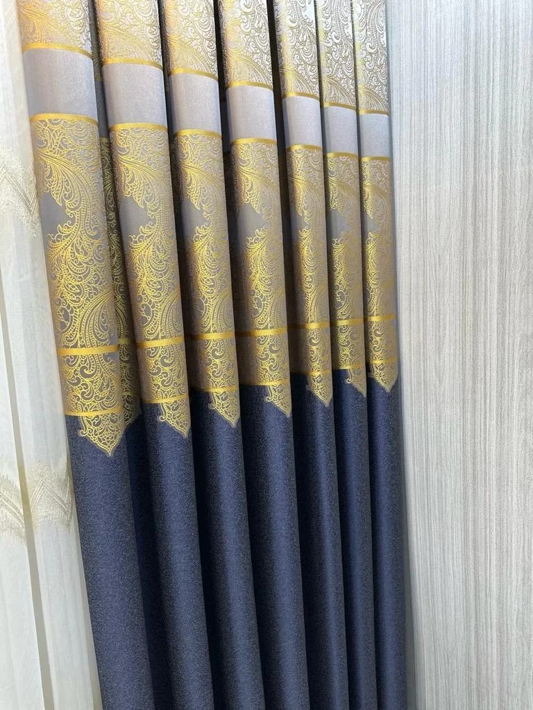 NİVEMESHOME MİLAS АНТРАЦИТ-GOLD 671539 1/3 ПЛОТНЫЕ ШТАПЕЛИРОВАНЫЕ ЗАВЕСЫ АПМ