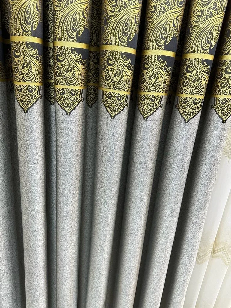 NİVEMESHOME MİLAS GRAY-GOLD 671539 1/3 THICK PLEATED BACKGROUND CURTAIN APM