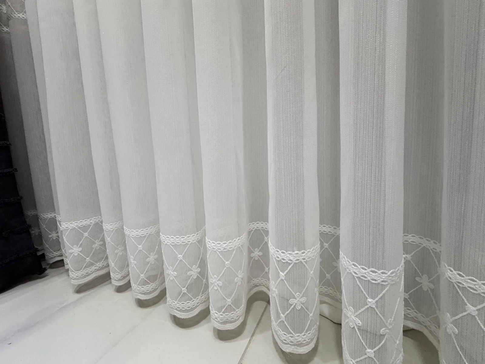 NİVEMESHOME MİNE 2066 EKRU 1/3 PİLELİ TÜL PERDE APM