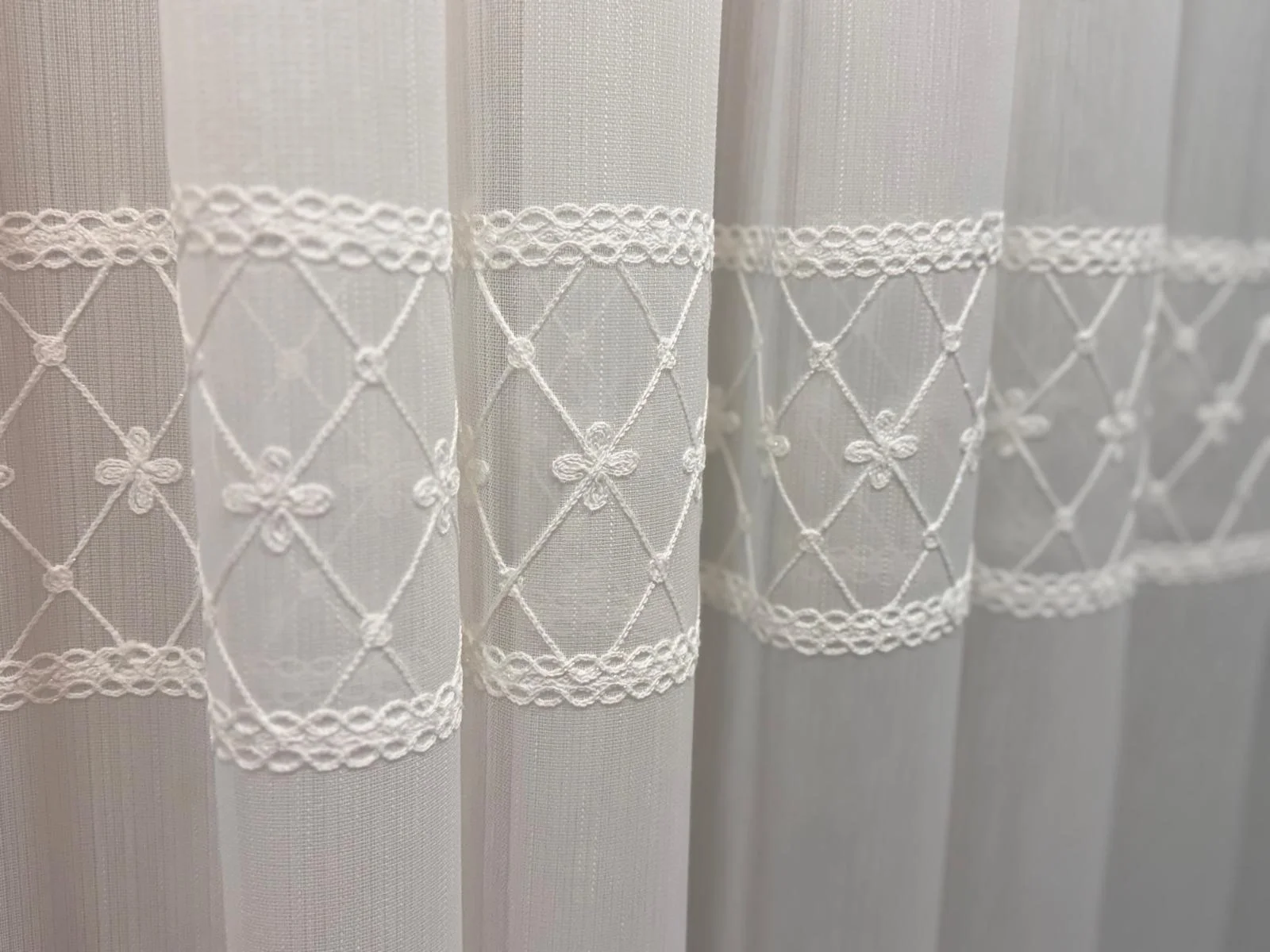NİVEMESHOME MİNE 2066 EKRU 1/3 PİLELİ TÜL PERDE APM