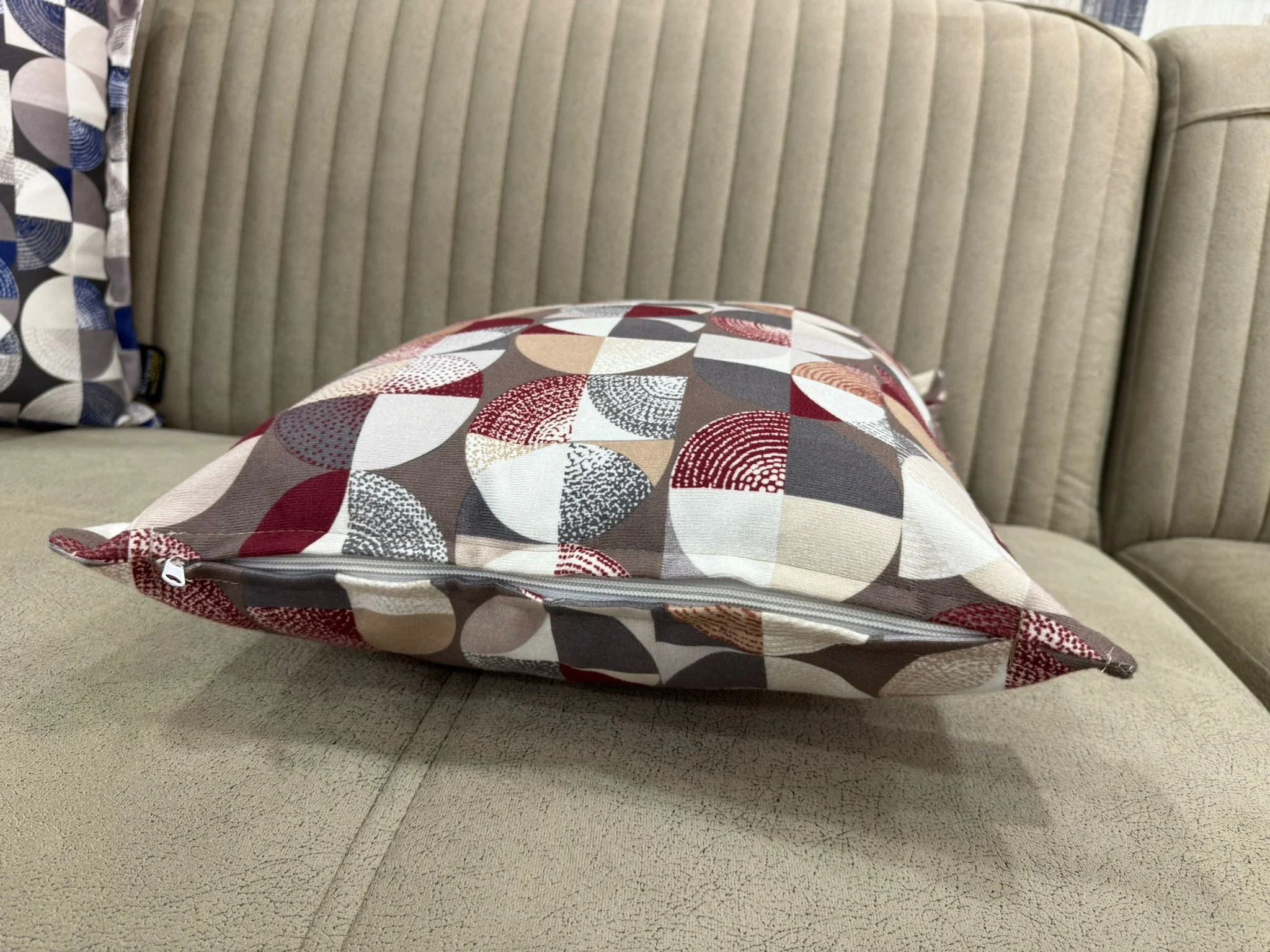 NIVEMESHOME MOSAICO BURDEO-GRIS (45X45) FUNDA DE COJÍN RELLENA