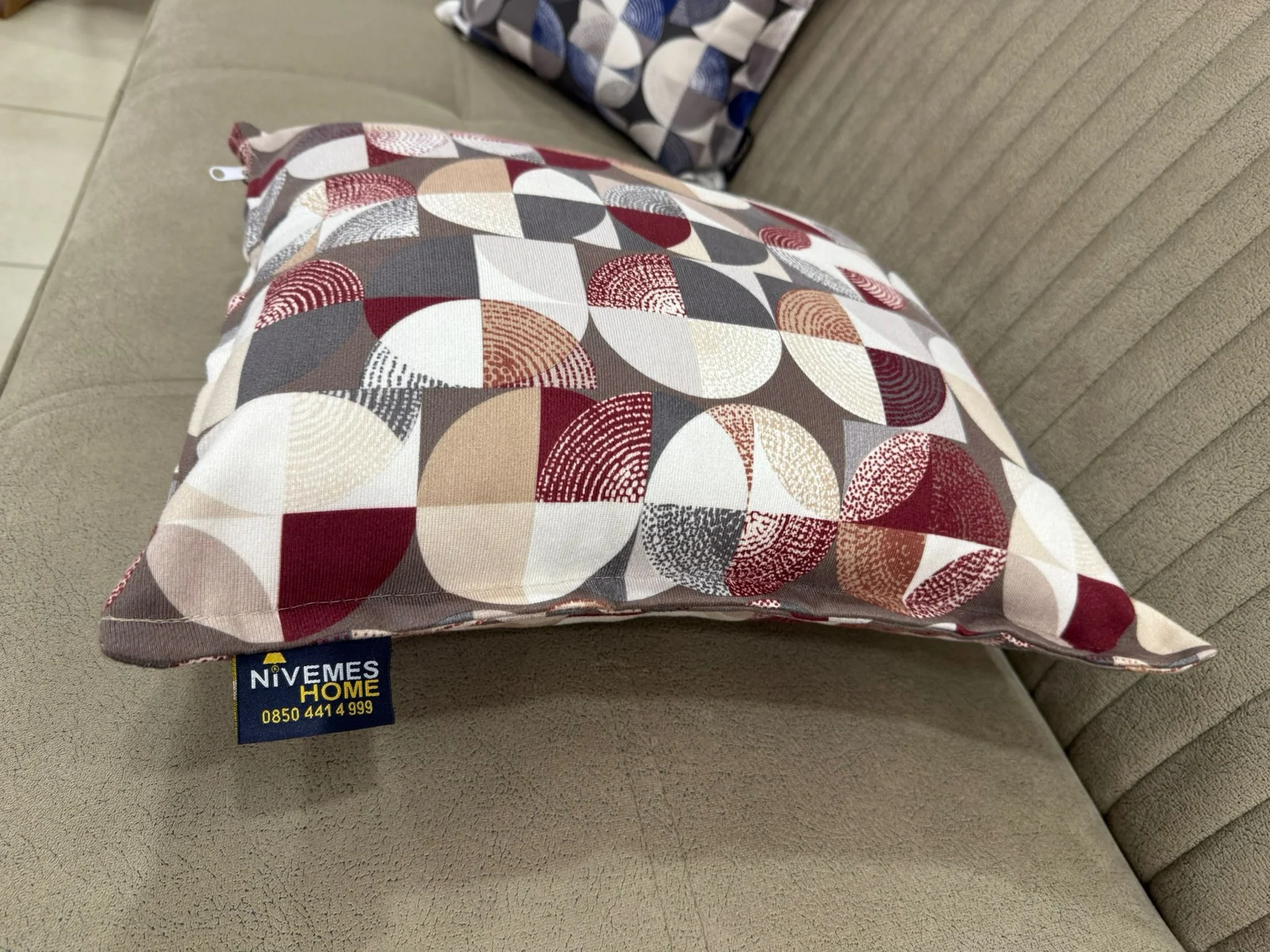 NIVEMESHOME MOSAICO BURDEO-GRIS (45X45) FUNDA DE COJÍN RELLENA