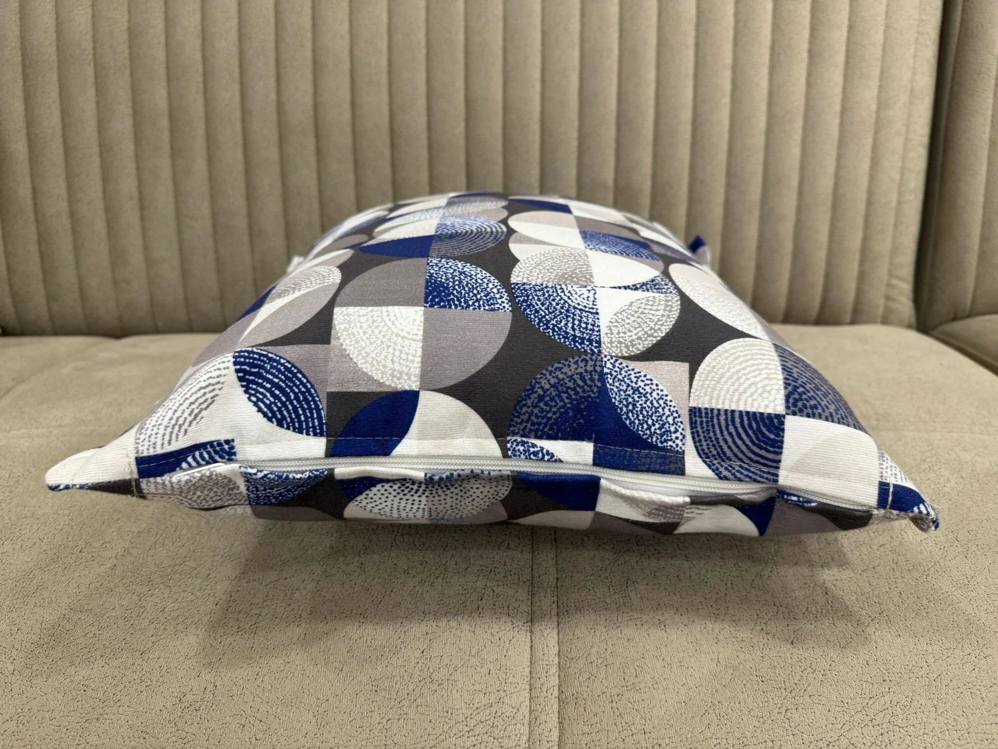 NİVEMESHOME MOZAİK MAVİ-BEYAZ (45X45) KIRLENT KILIFI