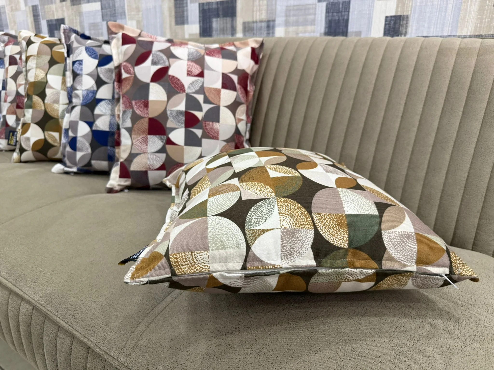 NIVEMESHOME MOSAIC GREEN-BROWN (45X45) CUSHION COVER
