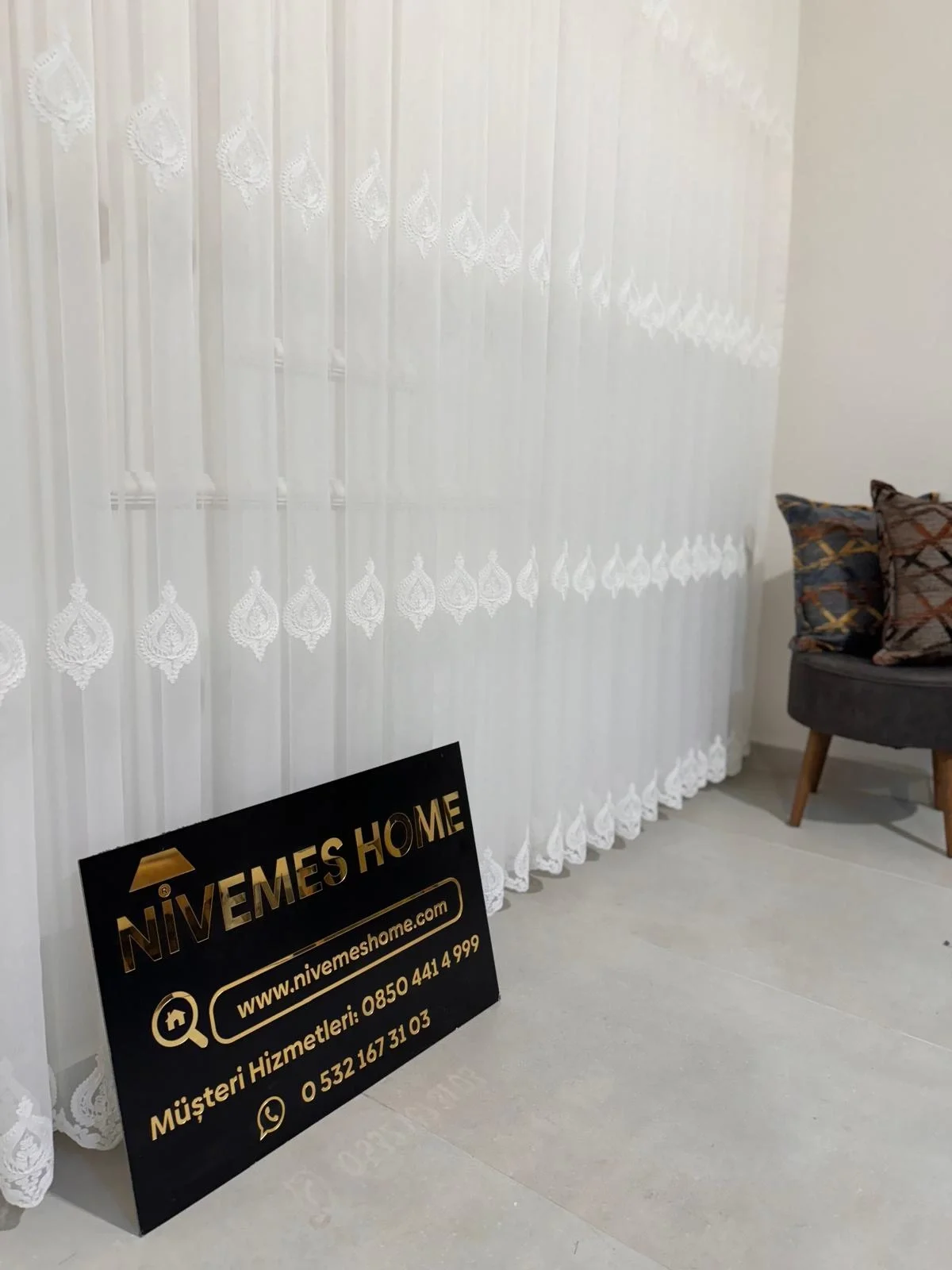 NİVEMESHOME NARDEN 1/3 SIK PİLELİ TÜL PERDE APM