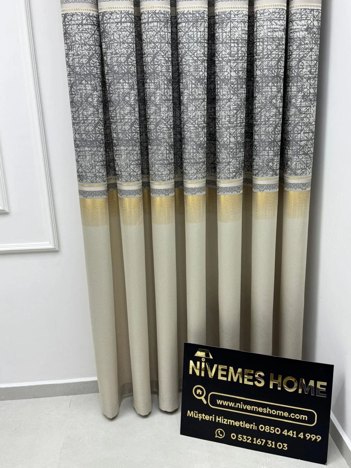 NİVEMESHOME NİLÜFER V -122 1/3 SIK PİLELİ FON PERDE APM