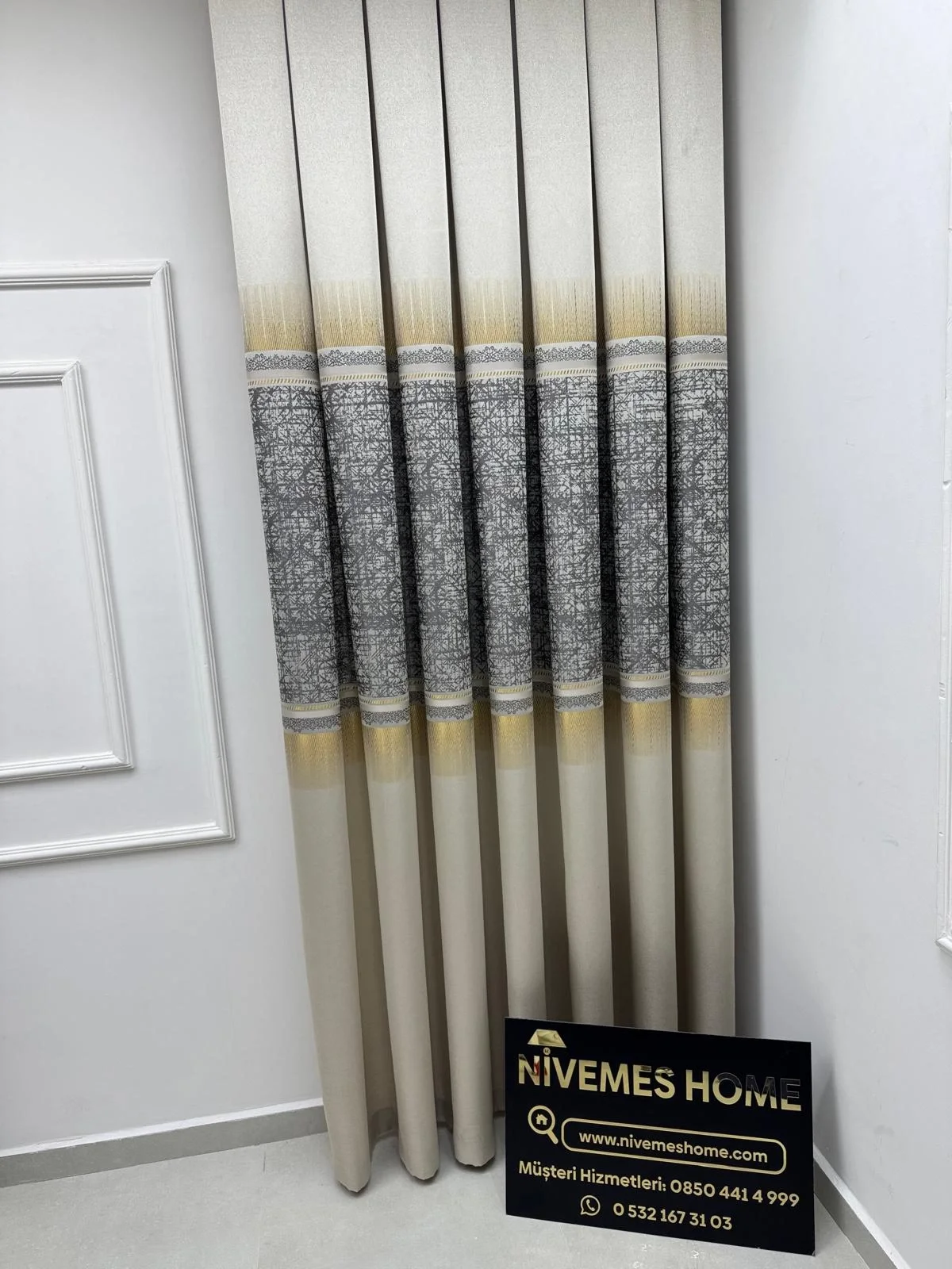 NİVEMESHOME NİLÜFER V -122 1/3 SIK PİLELİ FON PERDE APM