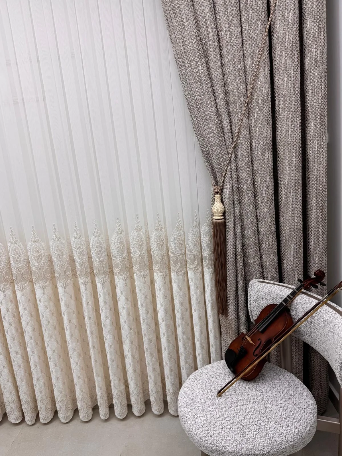 NİVEMESHOME NOVA GOLD DETAIL 1/2,5 LAMBALI TÜL PERDE APM