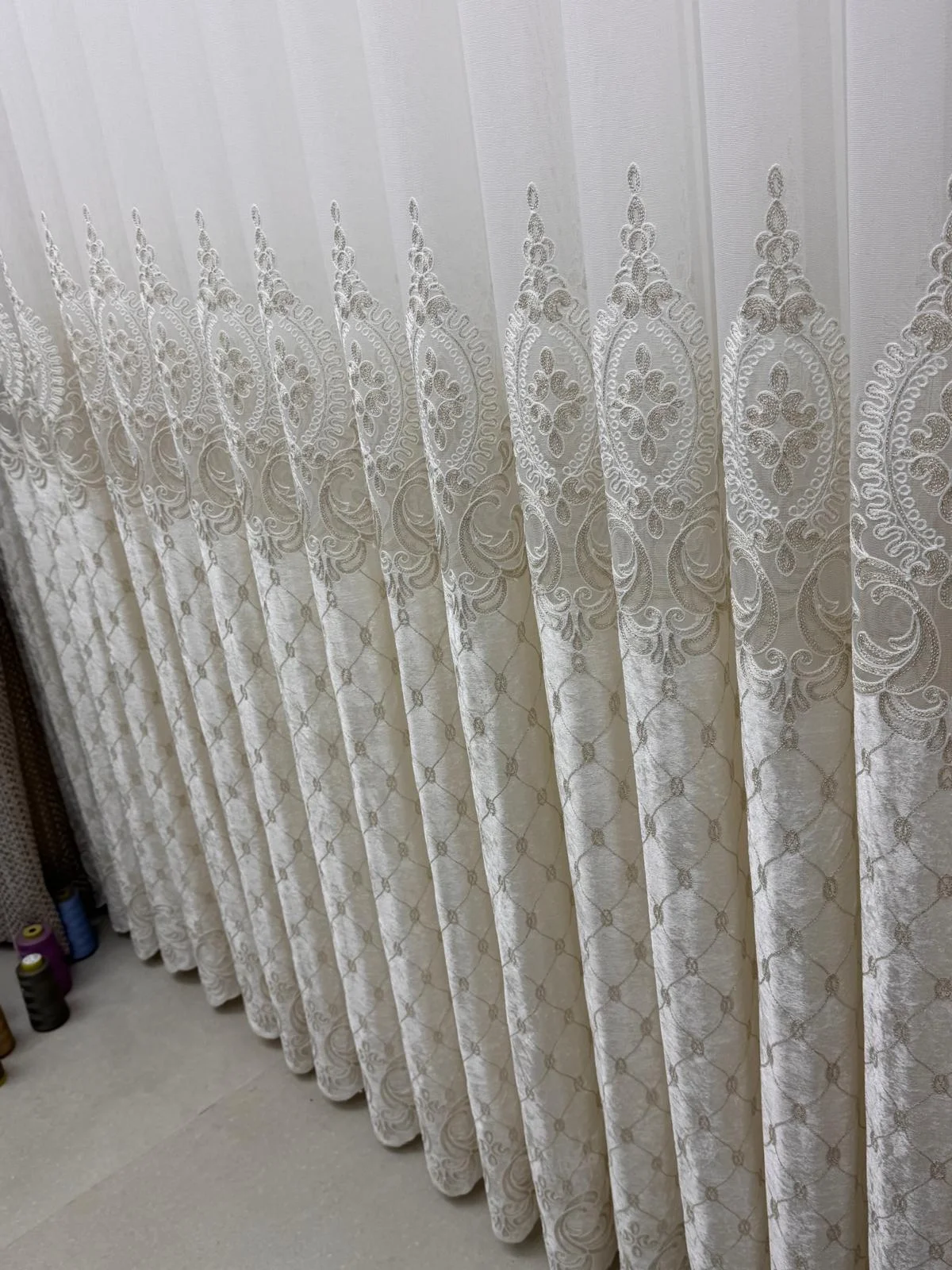 NİVEMESHOME NOVA GOLD DETAYLI 1/3 PİLELİ TÜL PERDE APM