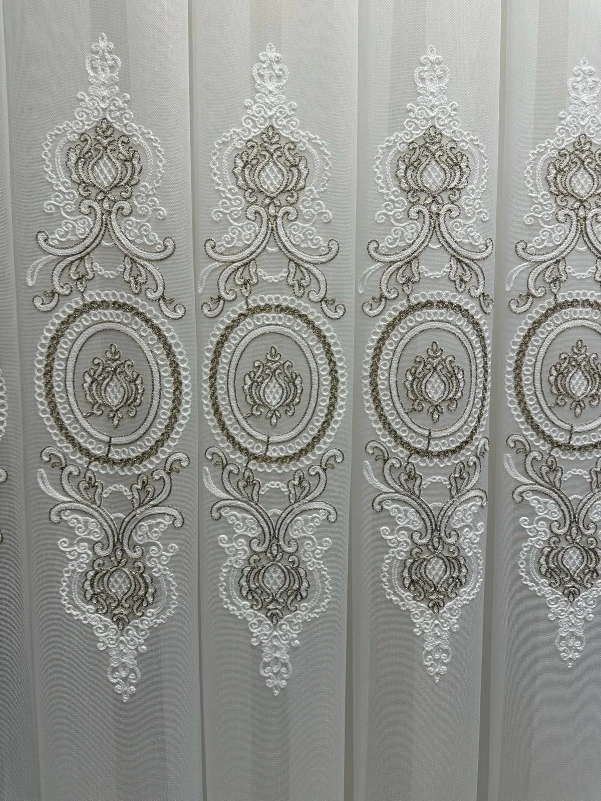 NİVEMESHOME OSMANLI MOTİFLİ 1/3 SIK PİLELİ TÜL PERDE APM