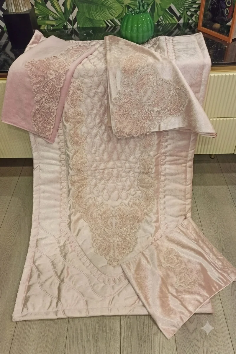 SET TAPPETO ESTELICA NIVEMESHOME ROSA GELSOMINO 4 PEZZI