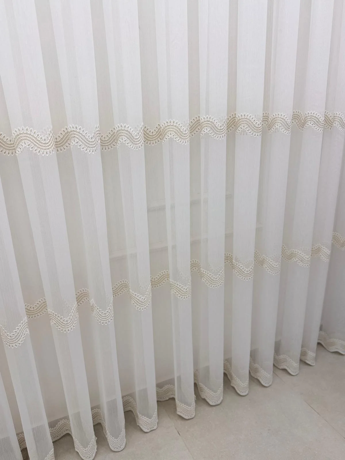NİVEMESHOME PERLİNA GOLD DETAY 1/3 PİLELI Тюль Зaниженые Curtain APM