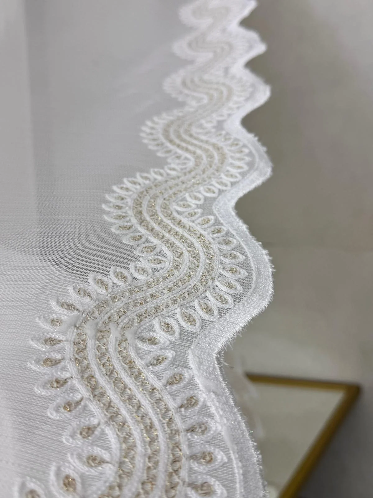 NİVEMESHOME PERLİNA GOLD DETAY 1/3 PİLELI Тюль Зaниженые Curtain APM