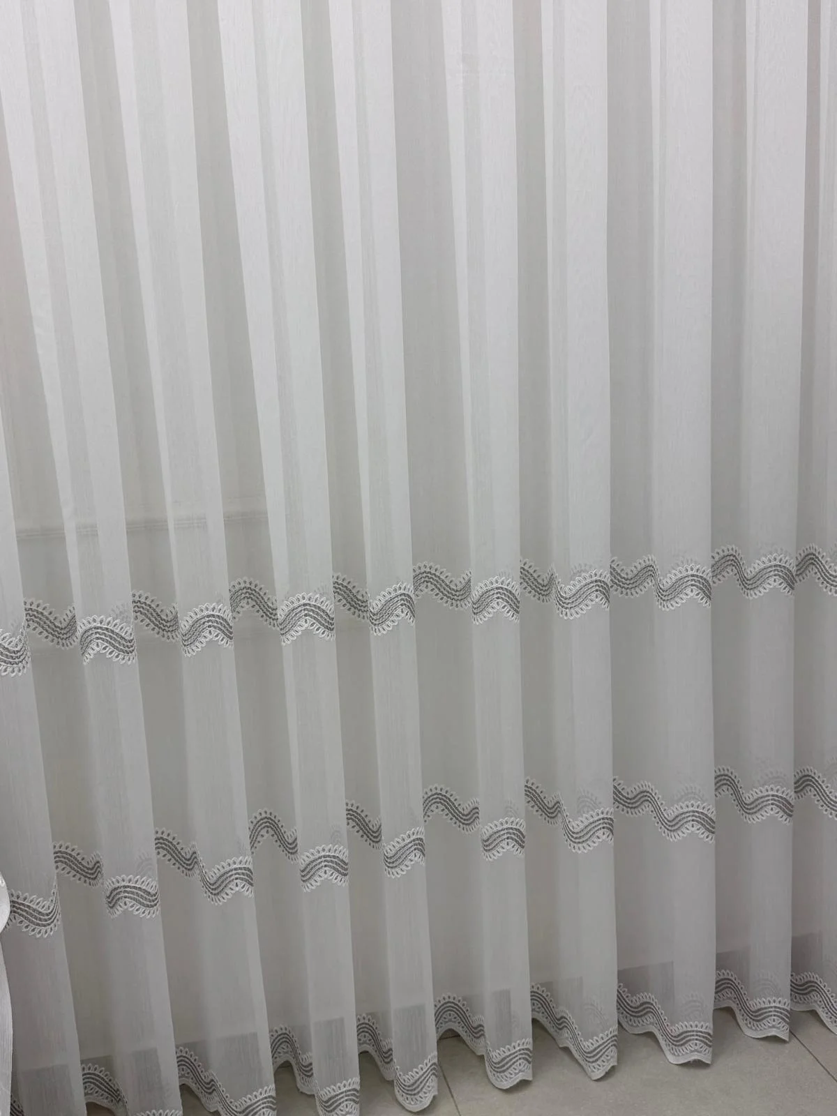 NİVEMESHOME PERLİNA GÜMÜŞ 1/3 PİLELİ TÜL PERDE APM