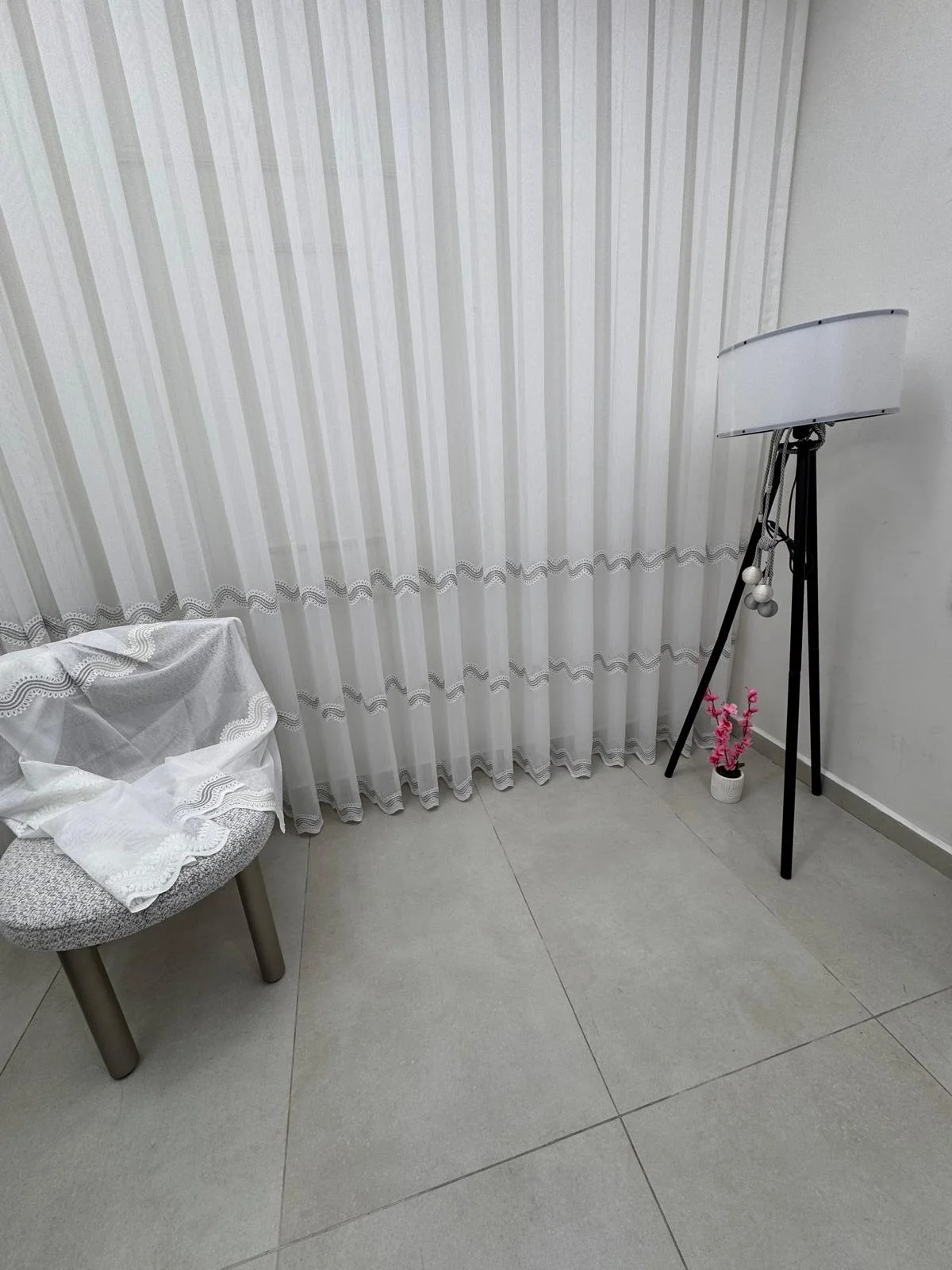 NİVEMESHOME PERLİNA GÜMÜŞ 1/3 PİLELİ TÜL PERDE APM