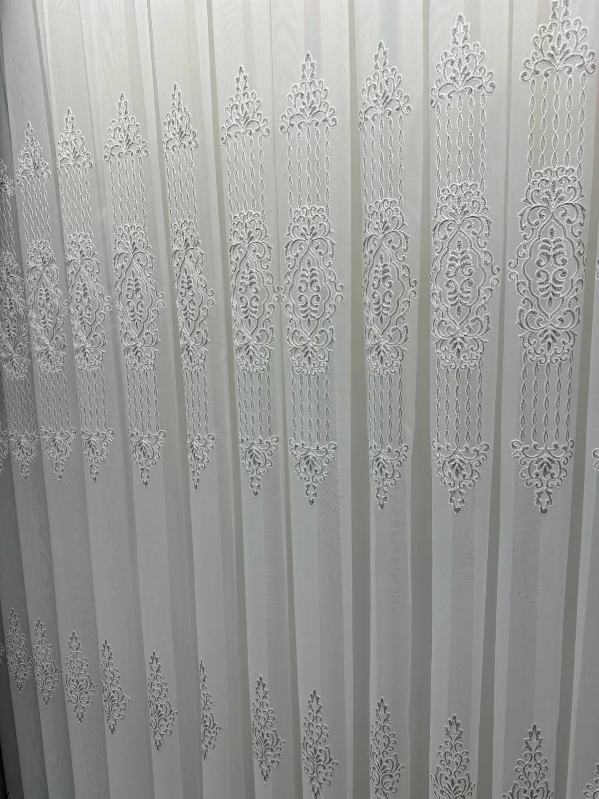 NİVEMESHOME SPARKLING SILVER DETAILED 1/3 THICK PLEATED TULLE CURTAIN APM