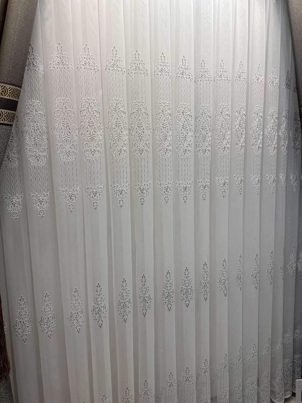 NİVEMESHOME SPARKLING SILVER DETAILED 1/3 THICK PLEATED TULLE CURTAIN APM