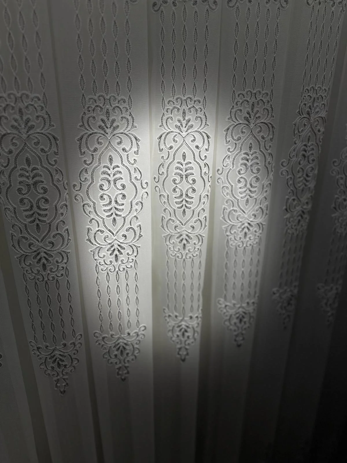 NİVEMESHOME SPARKLING SILVER DETAILED 1/3 THICK PLEATED TULLE CURTAIN APM