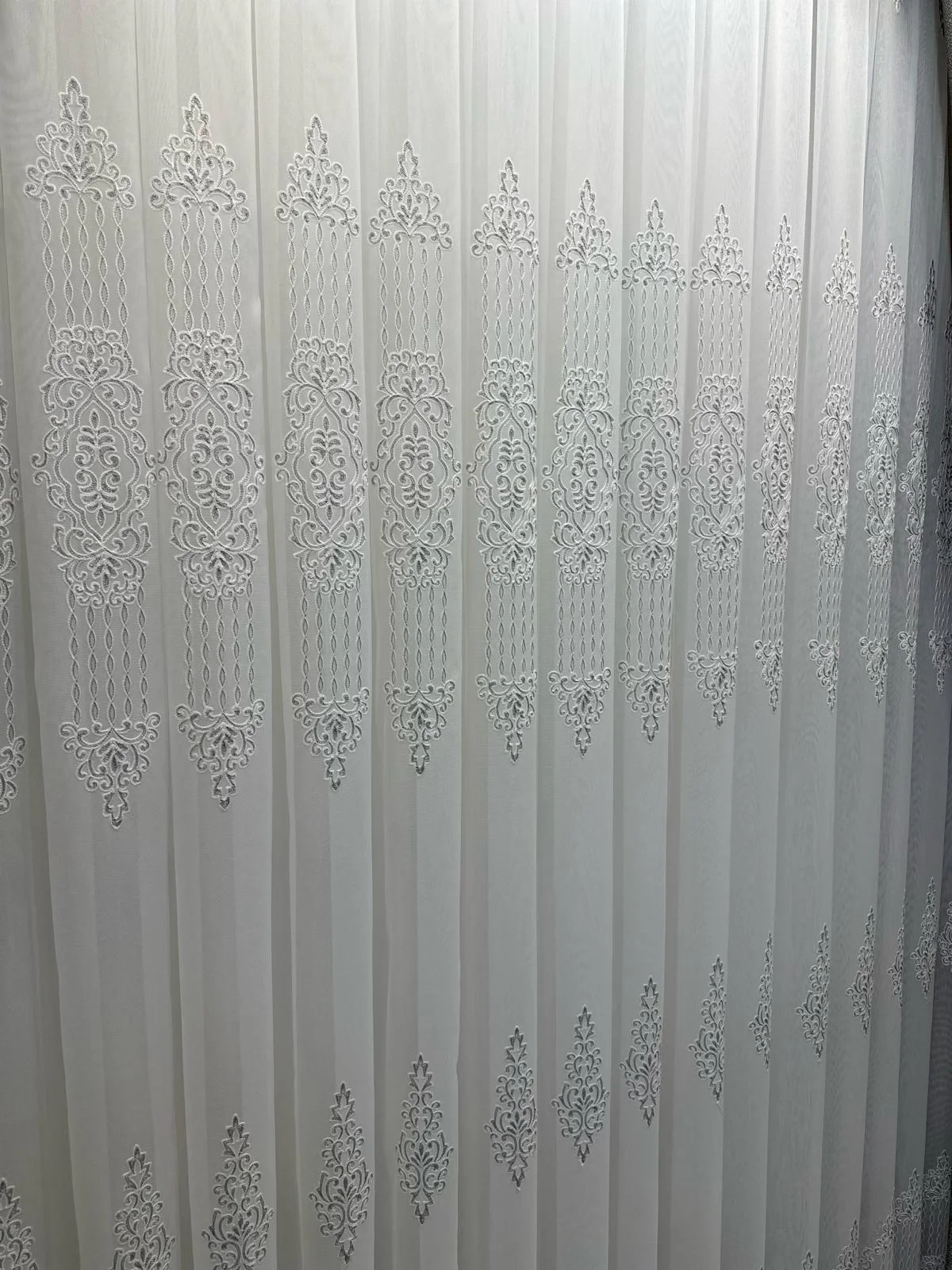 NİVEMESHOME SPARKLING SILVER DETAILED 1/3 THICK PLEATED TULLE CURTAIN APM