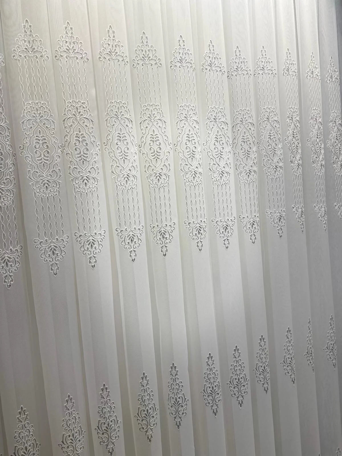 NİVEMESHOME SPARKLING SILVER DETAILED 1/3 THICK PLEATED TULLE CURTAIN APM