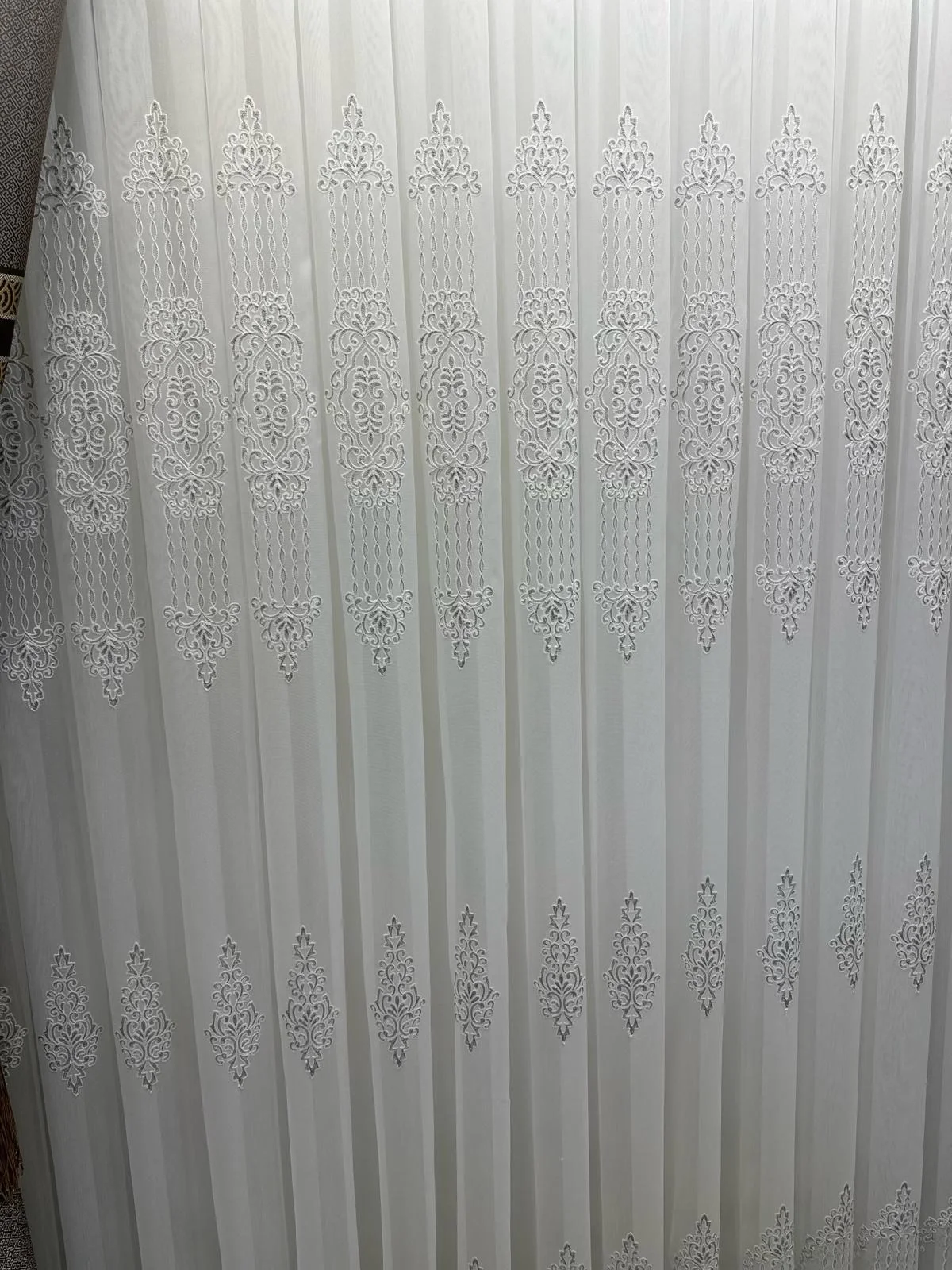 NİVEMESHOME SPARKLING SILVER DETAILED 1/3 THICK PLEATED TULLE CURTAIN APM