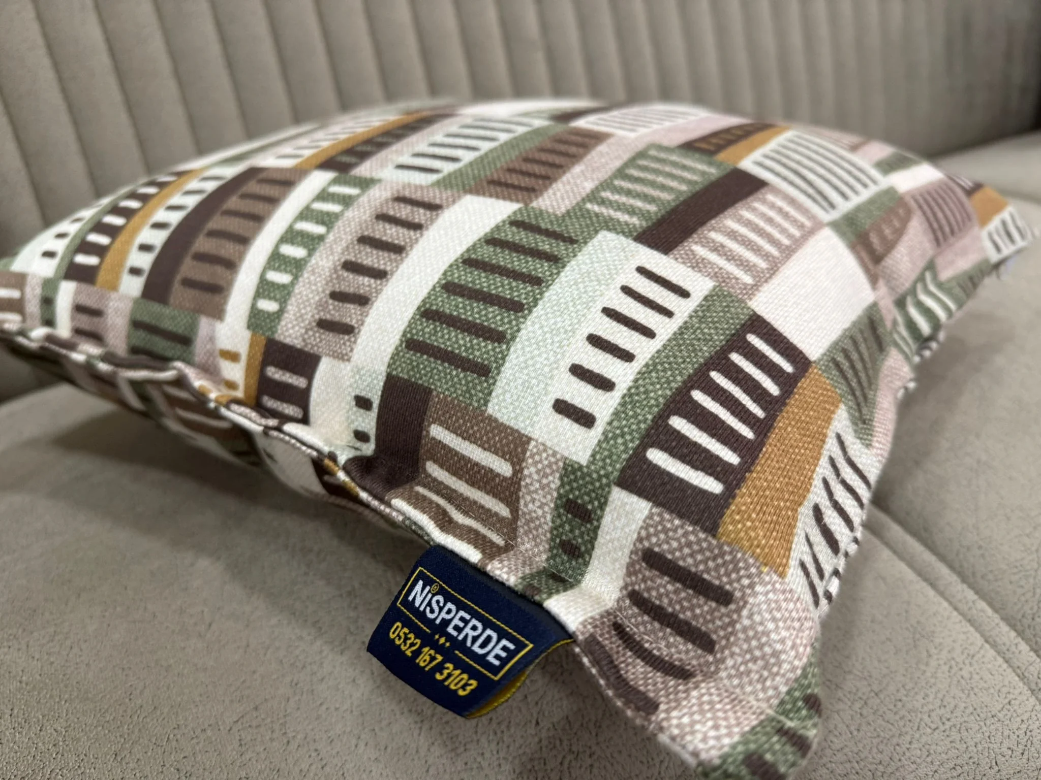 COPERCHIO PER CUSCINO RIPIENO NIVEMESHOME RITIM 01 VERDE (45X45)