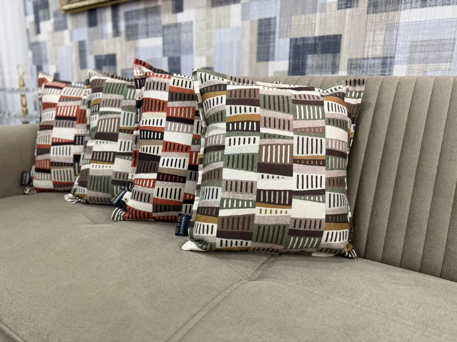 COPERCHIO PER CUSCINO RIPIENO NIVEMESHOME RITIM 01 VERDE (45X45)
