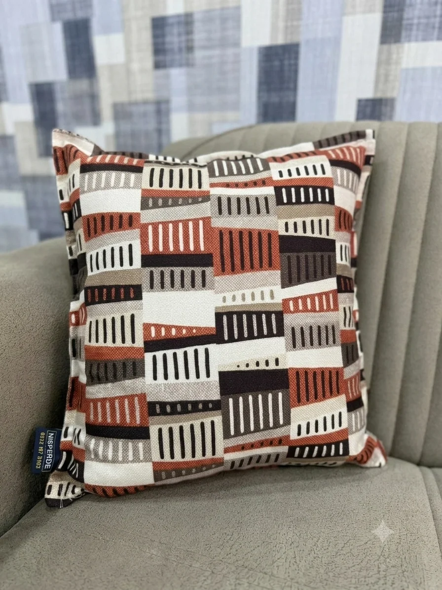 NİVEMESHOME RİTİM 02 KİREMİT (45X45) DOLGULU KIRLENT KILIFI