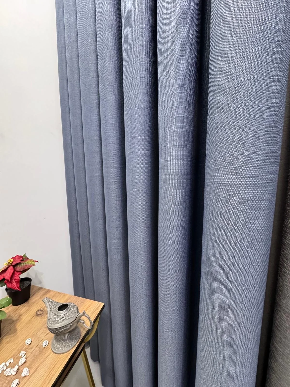 NIVEMESHOME ROMA INDIGO 1/3 THICK PLEATED BACKGROUND CURTAIN APM
