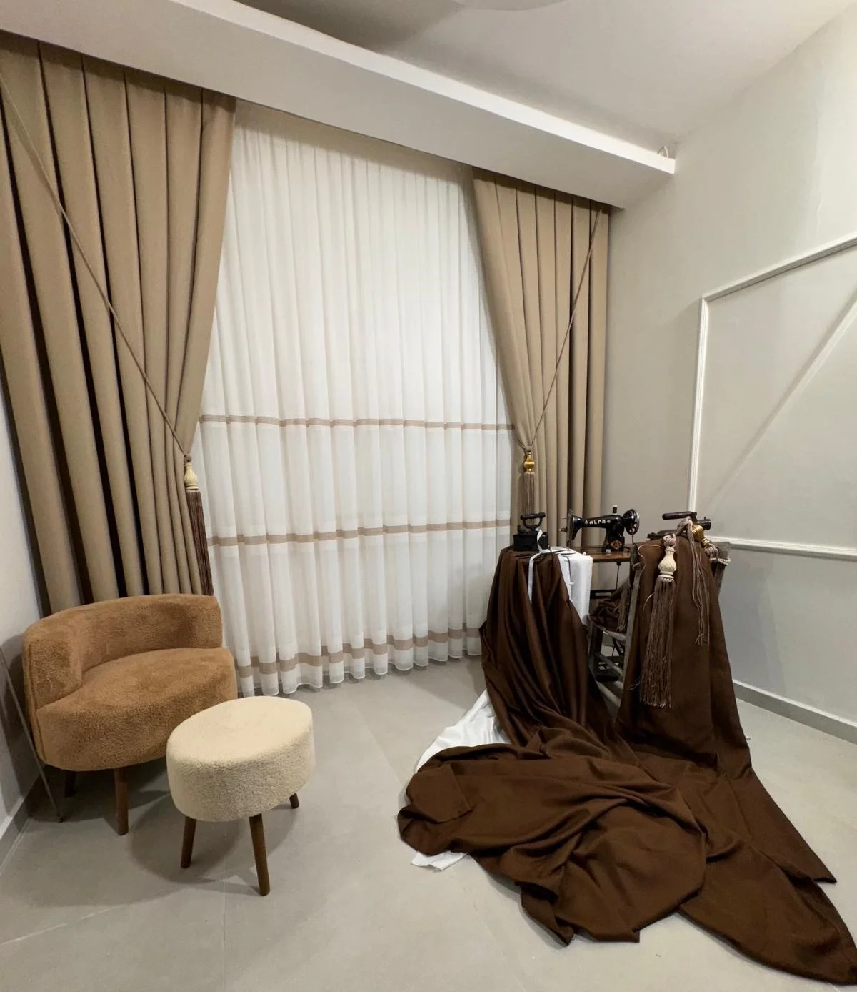 NIVEMESHOME ROMA LINO 1/3 TROPPI PIEGHE BEIGE TELA FONESTRA APM