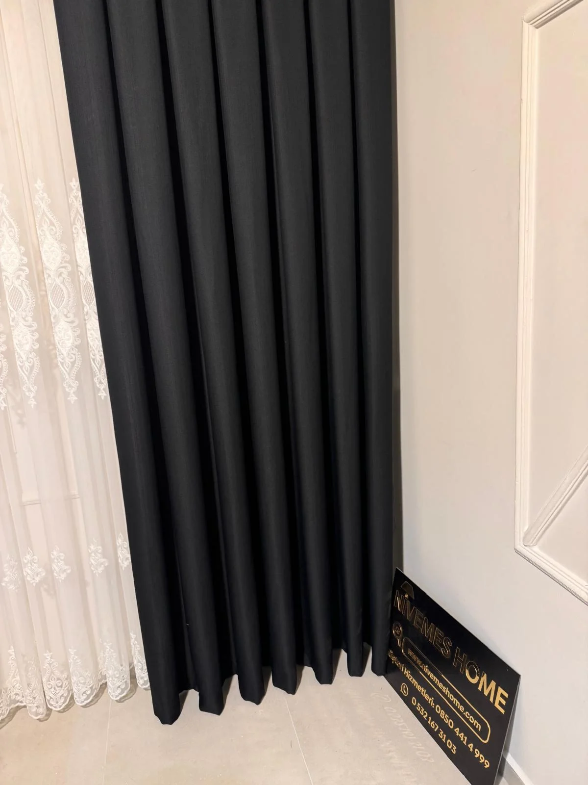 NİVEMESHOME ROMA LINO 1/3 TENDA NERA IN PILELISATURATA APM